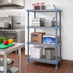 Thumbnail image #2 for Quantum QP185462SS-4 54 x 18 x 62 Inch 4-Shelf Polymer Shelving Unit with Dunnage Stand, Gray, 2000 lb. Capacity