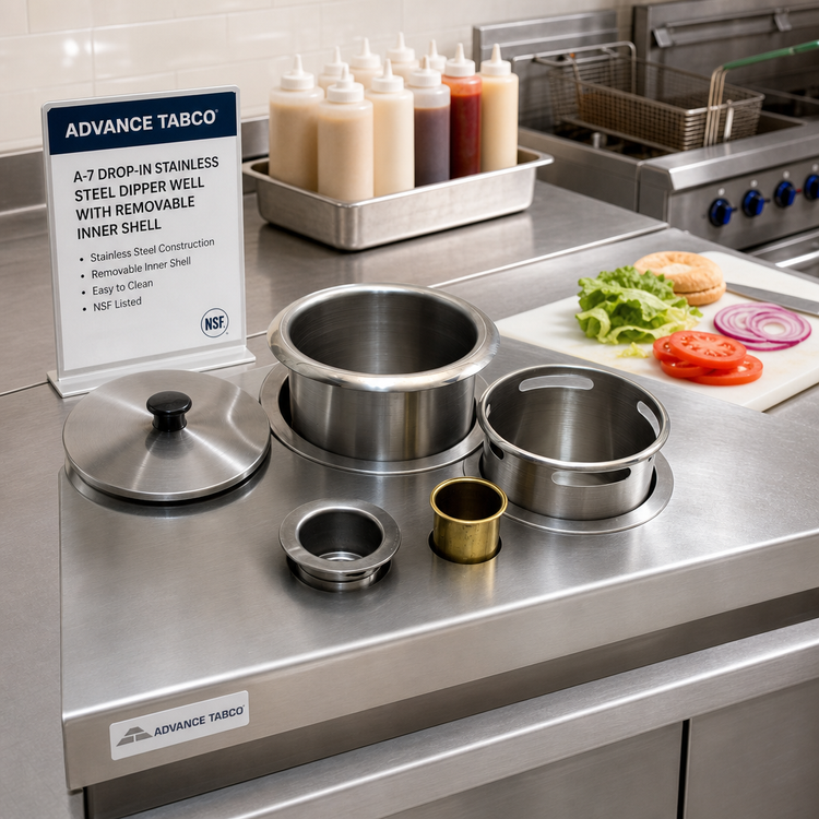 Product image #2 for Advance Tabco A-7 Drop-In Stainless Steel Dipper Well with Removable Inner Shell