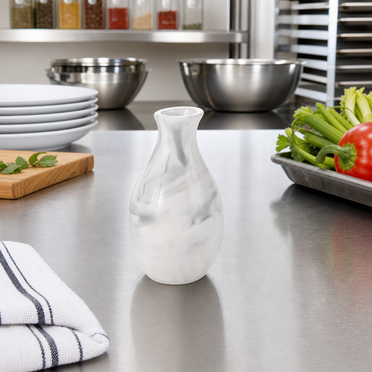 Product image #3 for American Metalcraft White Marble Ceramic Bud Vase, Jug Shape, 2 1/8-Inch Dia. x 3 7/8-Inch H
