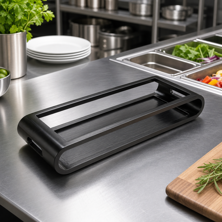 Product image #3 for American Metalcraft Rectangular Wood Serving Tray with Espresso Finish, 21-3/4 Inches Long