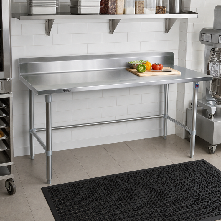 Product image #2 for John Boos Stallion 108-Inch x 30-Inch Stainless Steel Work Table with 5-Inch Backsplash
