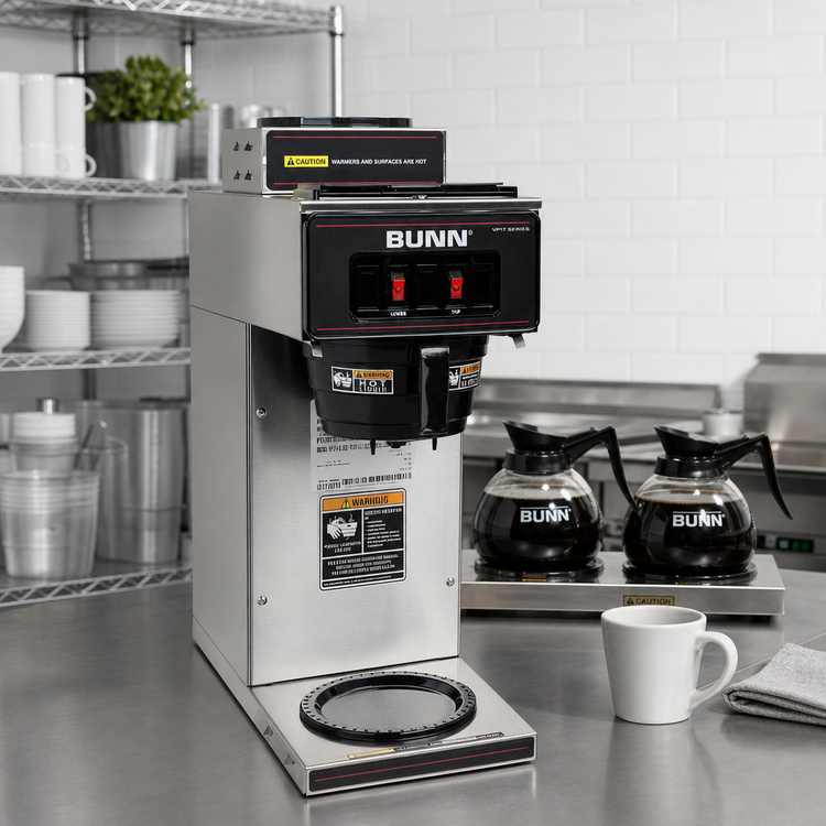 Product image #2 for BUNN VP17-2 Stainless Pourover Commercial Drip Coffee Maker with 2 Warmers