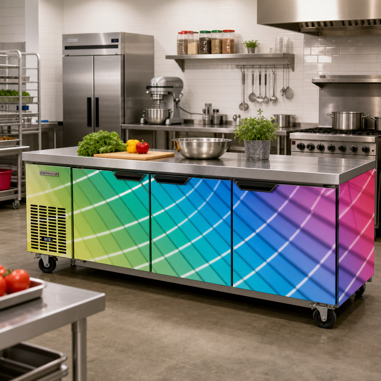 Product image #2 for 72-Inch Pass-Thru Cooler Whole-Unit Vinyl Wrap, Front and Sides