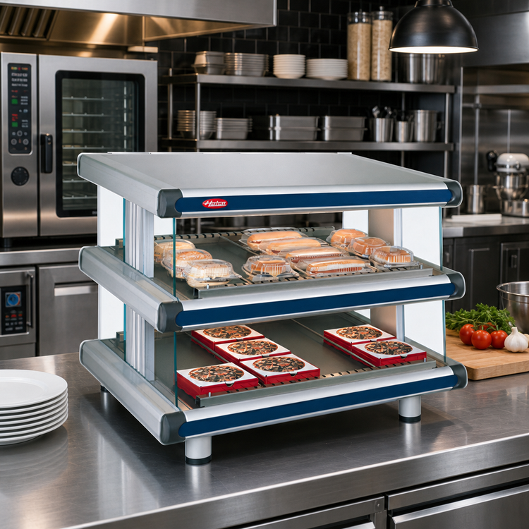 Product image #2 for Hatco Glo-Ray Designer Slant Dual Shelf Countertop Hot Food Display Warmer