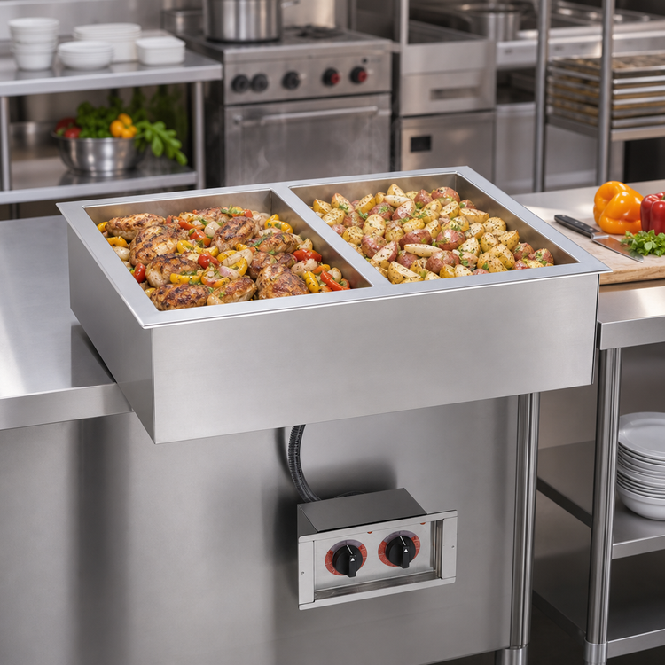 Product image #2 for Alto-Shaam Halo Heat Drop-In Electric Waterless Hot Food Well, 2 Full-Size Pan Capacity