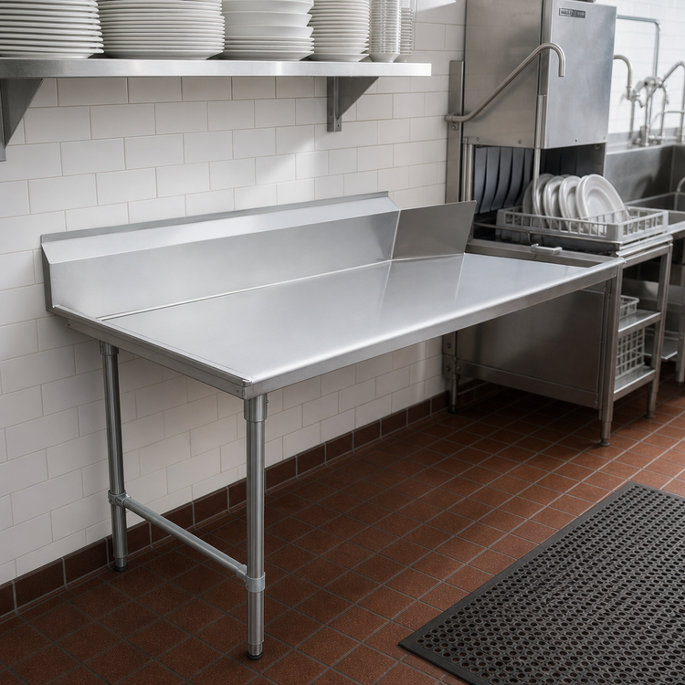 Product image #2 for 72-Inch Stainless Steel Clean Dish Table, Left Side, Straight Design