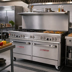Thumbnail image #2 for Southbend (Middleby) Ultimate 4602AC-3G 60-Inch Gas Restaurant Range with 4 Open Burners, 36-Inch Griddle, Convection Oven & Cabinet Base
