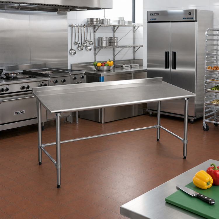 Product image #2 for Eagle Group BlendPort Budget Series Stainless Steel Work Table with 1-1/2 Inch Rear Upturn, 84 x 24 Inches