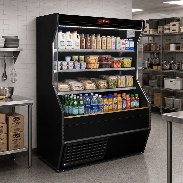 Product image #2 for Howard-McCray 32E Series 50-Inch Dairy Open Merchandiser, Open Front, Self-Contained Refrigeration, Black, LED Lighting