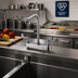 Thumbnail image #2 for T&S Brass 8-Inch Center Deck-Mount Workboard Faucet with 5-1/2-Inch Swivel Gooseneck