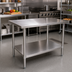 Thumbnail image #2 for John Boos Stallion 30 x 24-Inch 14-Gauge Stainless Steel Flat Top Work Table with Adjustable Undershelf
