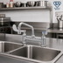 Thumbnail image #2 for T&S Brass Double Pantry Deck-Mount Mixing Faucet with 10-Inch Swing Nozzle and Adjustable 8-Inch Centers