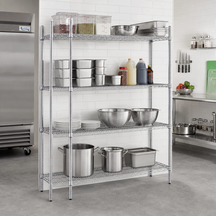 Product image #2 for Advance Tabco Special Value Series 48-Inch Chrome Wire Stationary Shelving Unit with 4 Shelves