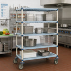 Thumbnail image #2 for Metro MetroMax Q Q336EG3 Mobile Polymer Shelving Starter Unit, 4 Open-Grid Shelves, 36"W x 18"D x 67-5/16"H