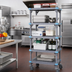 Thumbnail image #2 for Quantum Millenia Mobile Starter Polymer Shelving Unit with 5 Open Grid Shelves, Gray