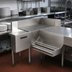 Thumbnail image #2 for Advance Tabco Prestige 90° Freestanding Corner Drainboard Filler, 25 x 30 Inches, 7-Inch Backsplash
