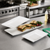 Thumbnail image #2 for American Metalcraft Trapezoid Melamine Serving Platter, Slim Rim, 12-1/2 x 8-1/4 Inch, White