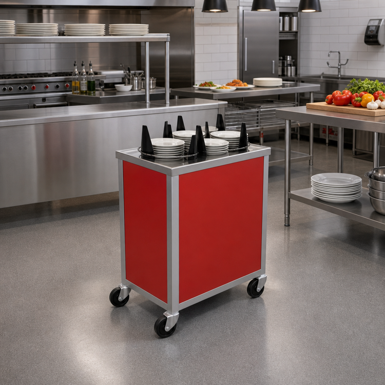 Product image #2 for Atlas Metal MEPD4-6-1/2 Mobile Plate Dispenser with 4 Tubes for 6-1/2" Plates
