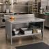 Thumbnail image #2 for John Boos Open Front Enclosed Base Work Table, 108 x 24 Inch, 14-Gauge Stainless Steel Top
