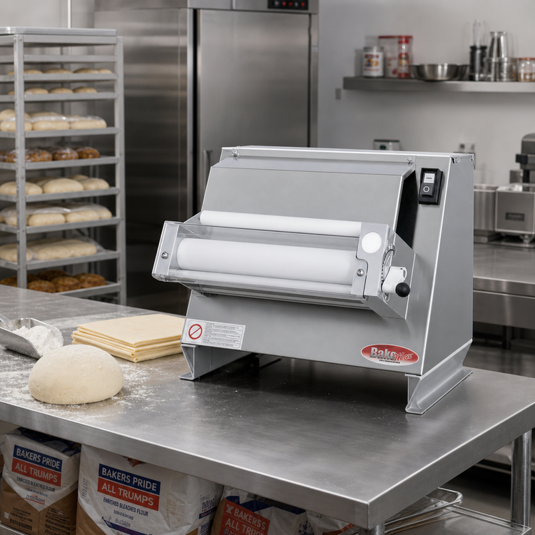 Product image #2 for BakeMax Countertop Single-Pass Dough Sheeter with Nonstick Rollers, 15-3/4-Inch Width