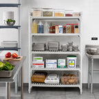 Thumbnail image #3 for Cambro Camshelving® Premium CPU245484V5PKG 5-Tier Stationary Vented Polymer Shelving Starter Unit, 54"W x 24"D x 84"H