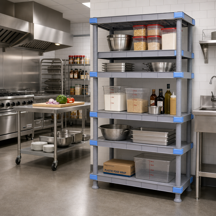 Product image #2 for Millenia 36" W x 21" D x 62" H Stationary Solid Polymer Shelving Starter Unit with 5 Shelves