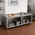 Thumbnail image #2 for John Boos Modular Base Open Front Cabinet Work Table, 108 x 30 Inches, 14-Gauge 300 Series Stainless Steel Top