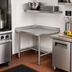 Thumbnail image #2 for 30 x 30-Inch Stainless Steel Corner Work Table with 2-Inch Rear Up-Turn and Open Base