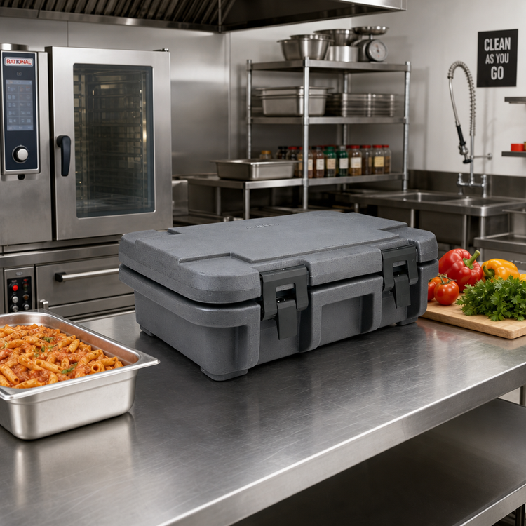 Product image #3 for Cambro Ultra Pan Carriers UPC140 Non-Electric Top-Loading Insulated Food Pan Carrier for 1 Full-Size GN Pan, Granite Gray