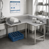 Thumbnail image #2 for John Boos Pro-Bowl L-Shaped Corner Clean Dish Table, 60-Inch Machine-to-Corner x 60-Inch Corner-to-End, Left-to-Right, 16-Gauge Stainless Steel