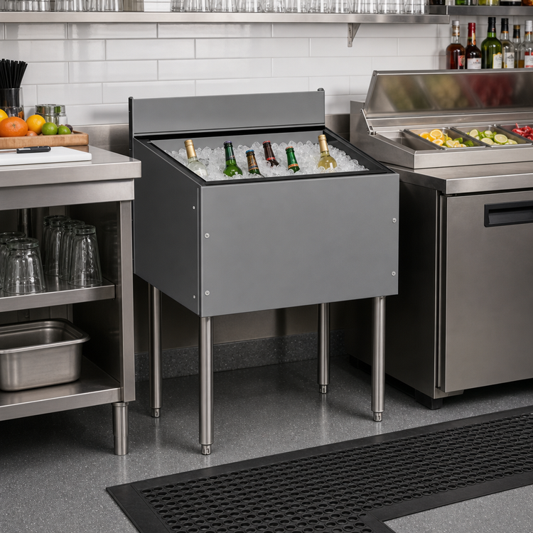 Product image #2 for CHOICE by Glastender 42-Inch Underbar Ice Bin, 117 lb. Capacity, 19-Inch Deep