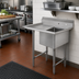 Thumbnail image #2 for Elite Heavy-Duty One-Compartment Stainless Steel Sink with Left Drainboard, 24 x 24 x 14 Inch Bowl