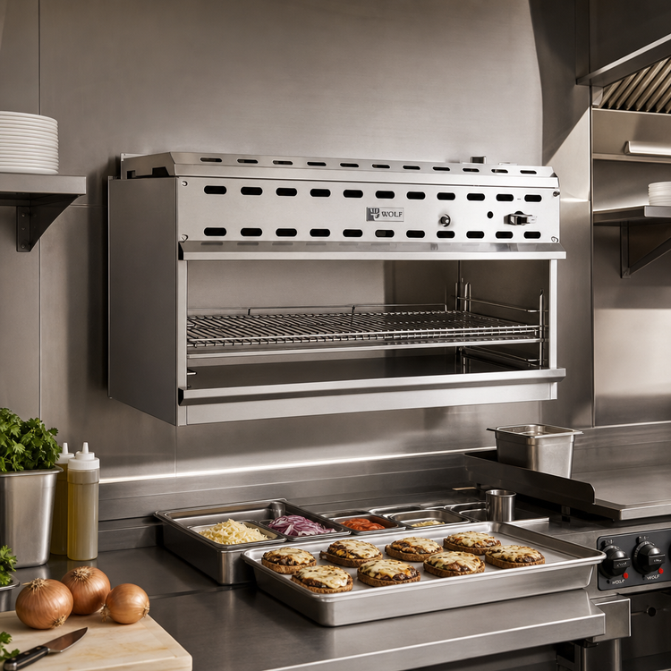 Product image #2 for Wolf WICM60 60-Inch Wall-Mounted Gas Infrared Cheesemelter with 3-Position Rack