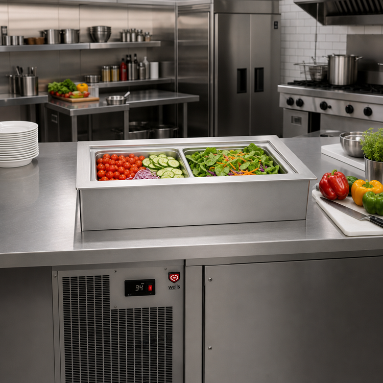 Product image #2 for Wells Drop-In Self-Contained Refrigerated Cold Food Well, 2 Full-Size Pan Capacity