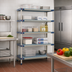 Thumbnail image #2 for MetroMax 4 42 in. W x 18 in. D x 74 in. H Stationary Starter All-Polymer Shelving Unit, Blue, 5 Shelves
