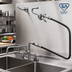 Thumbnail image #2 for T&S Brass Double Pantry Deck-Mount Mixing Faucet with Pot Filler, 12-Inch Swing Nozzle, and 60-Inch Hose