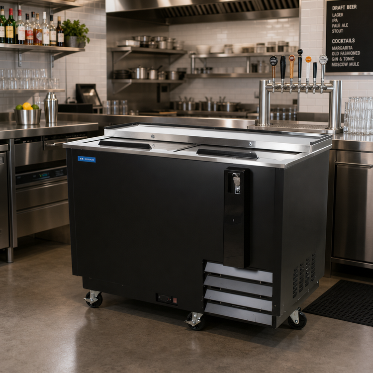 Product image #2 for BK Resources 65-Inch Horizontal Deep Well Bottle Cooler with 2 Doors and 3 Dividers
