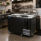 Thumbnail image #2 for BK Resources BC-2-65 65-Inch Horizontal Deep Well Bottle Cooler with 2 Doors, 3 Dividers, and Electronic Controls