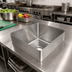 Thumbnail image #2 for BK Resources Weld-In Single Compartment Stainless Steel Sink, 18 x 18 x 14 Inches, 16 Gauge