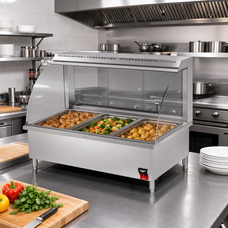 Product image #2 for Cayenne® 43-Inch Full-Service Countertop Bain Marie Hot Food Display Case