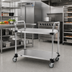 Thumbnail image #2 for Metro Super Erecta Standard Duty Stainless Steel Bus Cart with 2 Solid Shelves