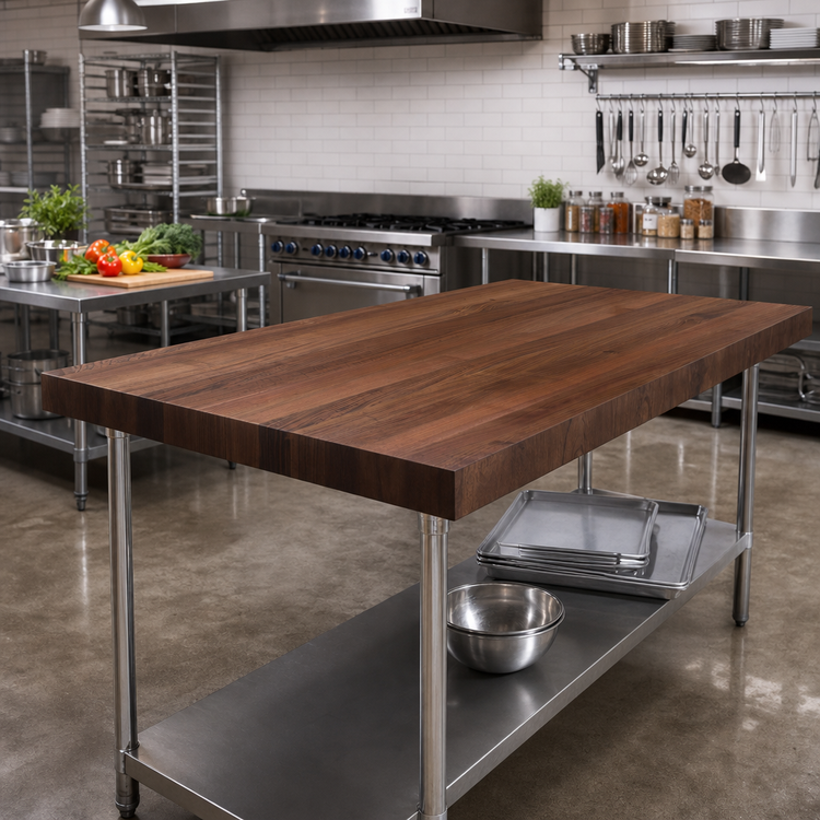 Product image #2 for John Boos Boos Block American Black Walnut Edge Grain Kitchen Countertop, 84 x 36 x 1-1/2 Inch