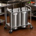 Thumbnail image #2 for Atlas Metal MOPD3H-10-1/8 Mobile Open Frame Heated Plate Dispenser with 3 Tubes for 10-1/8 Inch Plates