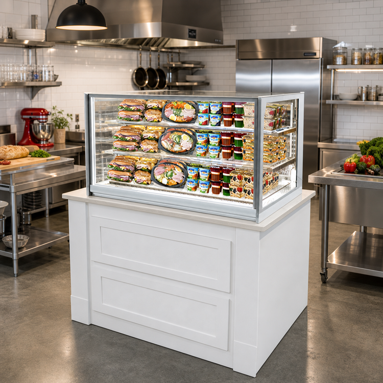 Product image #2 for Italian Glass Series 36 Inch Drop-In Refrigerated Counter Display Case with 3-Tier Adjustable Shelves