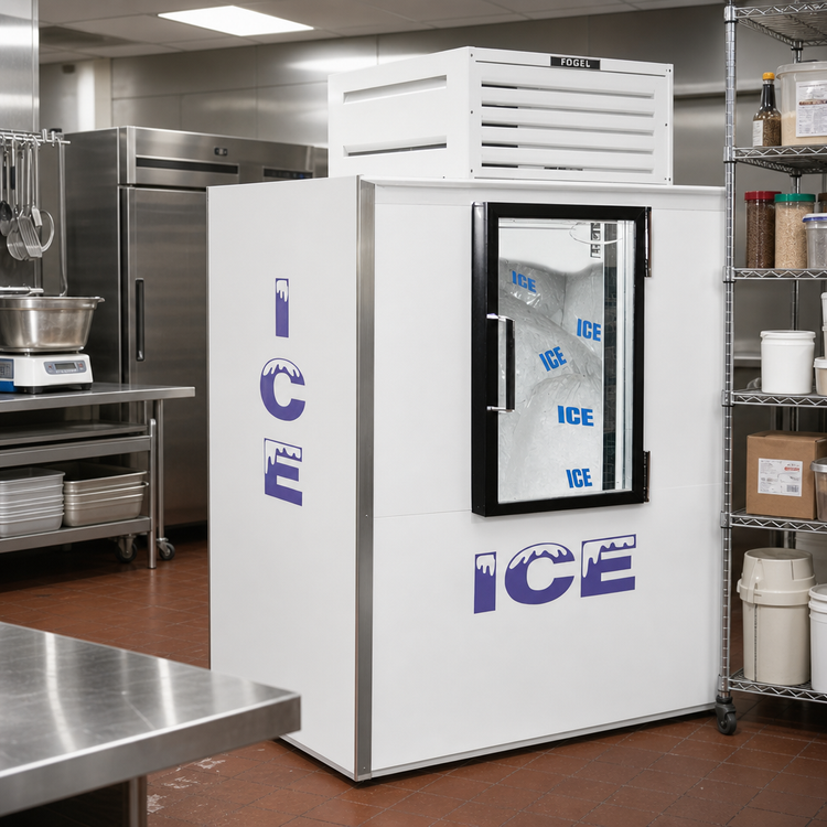 Product image #2 for Fogel Indoor Bagged Ice Merchandiser with Glass Door, 47 Cu. Ft., Self-Contained Top-Mounted Refrigeration