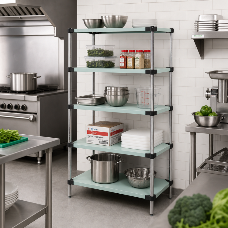 Product image #2 for Quantum 36" x 14" x 54" Solid Shelving Starter Kit, 304 Stainless Steel