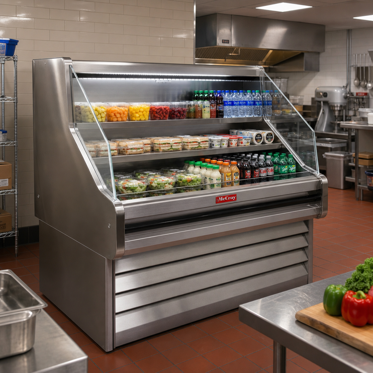 Product image #2 for Howard-McCray Ovation Series 63-Inch Remote Straight Plexi Open Merchandiser with LED Lighting