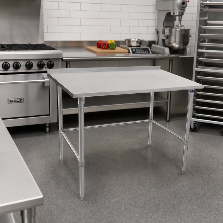 Product image #2 for John Boos Stallion 30 in. W x 24 in. D Stainless Steel Work Table with 1-1/2 in. Rear Backsplash