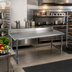 Thumbnail image #2 for Spec-Master 60-Inch x 24-Inch 14-Gauge Stainless Steel Work Table with 4-1/2-Inch Backsplash and Galvanized Base