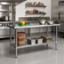 Thumbnail image #3 for 60-Inch x 24-Inch 18-Gauge Stainless Steel Prep and Work Table with Undershelf